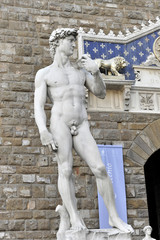 Renaissance-Statue des David, von Michelangelo Buonarroti, Florenz, Unesco Weltkulturerbe, Toscana, Italien, Europa