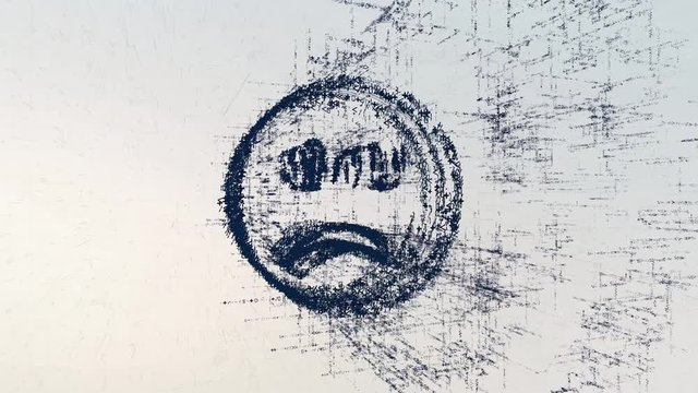 Resentment logo, a design consisting of a code of numbers and a symbol. Abstract annoyance icon in computer cyber network on a light background