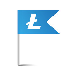 blaue Fahne - Litecoin