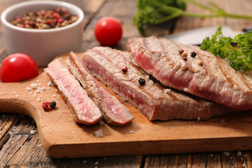 grilled beef on board