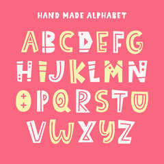 Trendy Kids Alphabet. ABC Hand Lettering
