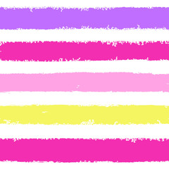 Hand drawn pink, blue, violet ink abstract striped seamless pattern. Vector grunge texture. Paint brush background