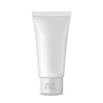 Vector white packaging mock-up tube for medicine or cosmetics - cream, gel, skin care, toothpaste. 