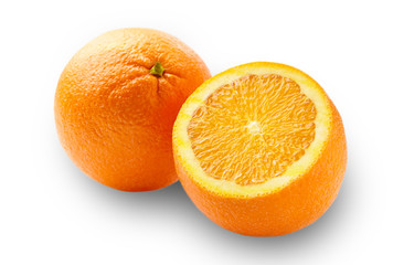 Orange fruits isolated on white background