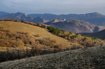 Crimean Sotra mountain in autumn in the Eastern Crimea