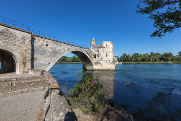 Fototapeta na wymiar Avignon Bridge, a world heritage site
