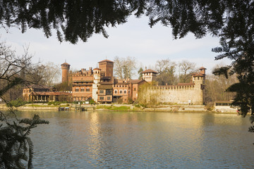 Fototapeta na wymiar Turin - The Borgo Medievale castle.