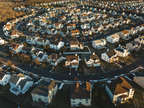 Aerial Of Homes In Franklin Park New Jersey