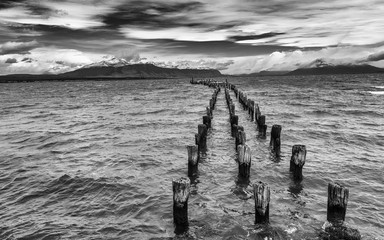 Old pier in Puerto Natales - Powered by Adobe