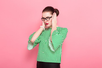 Businesswoman with hair bun