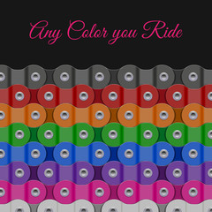 Multicolored Vector Background Made of Bike or Bicycle Chain