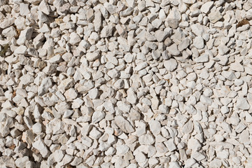 Gravel. Close up of decorative white gravel.