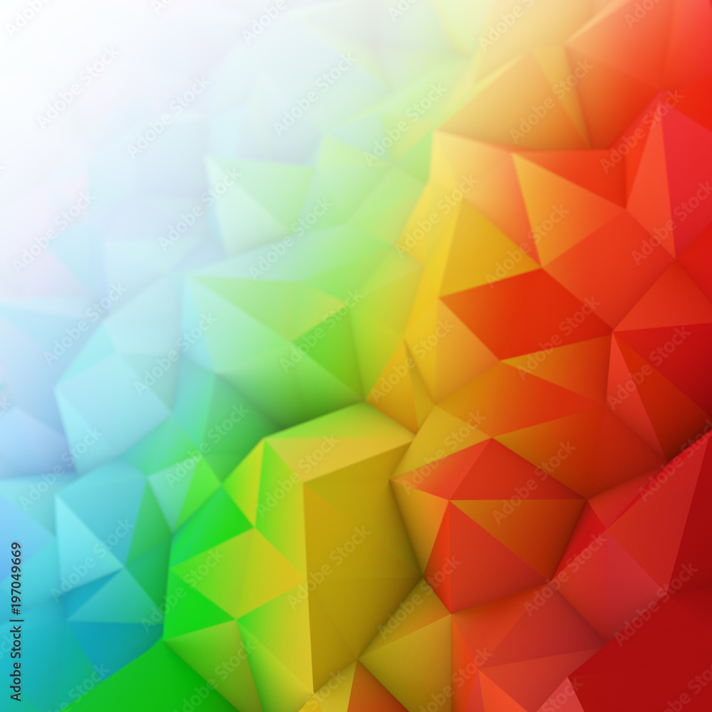 Poster multicolor rainbow spectrum low poly geometric surface abstract 3d rendering
