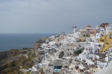 Typical architecture on Santorini an island in Greece