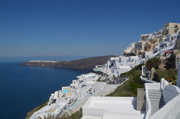 Typical architecture on Santorini an island in Greece