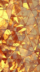Triangulated multilayered glass construction abstract 3D rendering