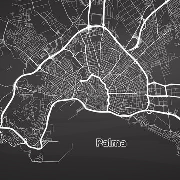 Palma de Mallorca urban vector map