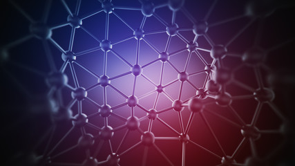 Plexus lines and nodes network abstract 3D rendering