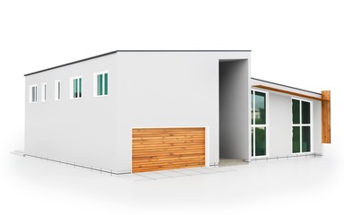 3d modern house on white background 3D illustration