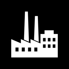 Obraz premium Factory vector icon on black background