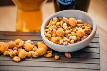 Mix of nuts in bowl