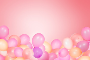 Abstract background design of flying party balloons
