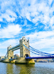 Fototapeta na wymiar View of Tower Bridge in London on a sunny day