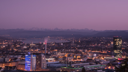 Fototapeta na wymiar Sunset in Zurich