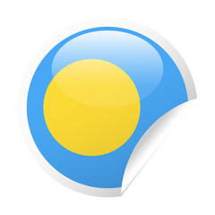 Palau Flag Vector Round Corner Paper Icon
