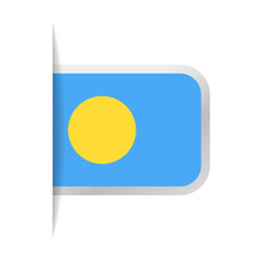Palau Flag Vector Bookmark Icon