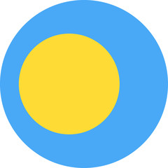 Palau Flag Vector Round Flat Icon