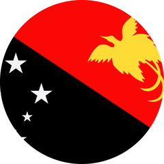 Papua New Guinea Flag Vector Round Flat Icon