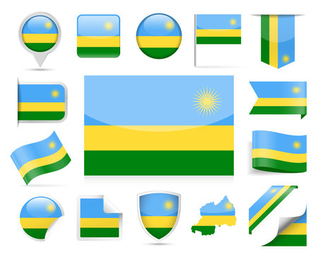 Rwanda Flag Vector Set