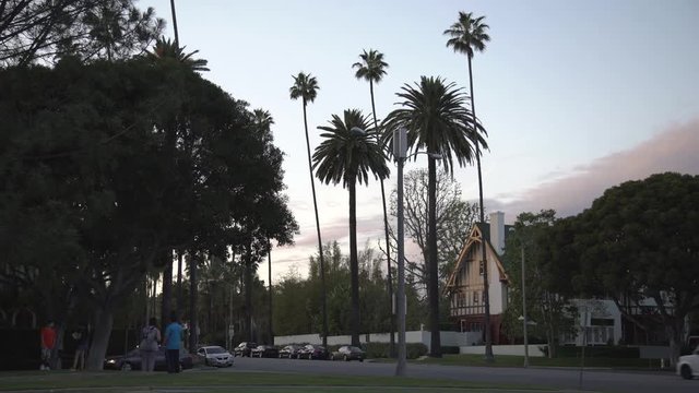 Street in the evening, Beverly Hills