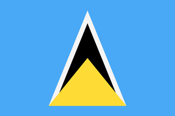 Saint Lucia Flag Vector Flat Icon - obrazy, fototapety, plakaty