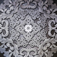 3D floral metal plate background