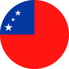 Samoa Flag Vector Round Flat Icon