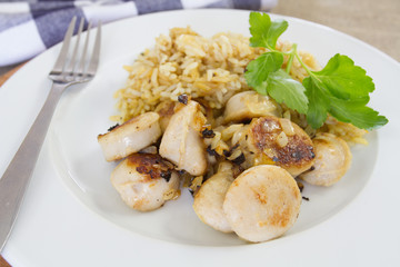 boudin blanc et riz