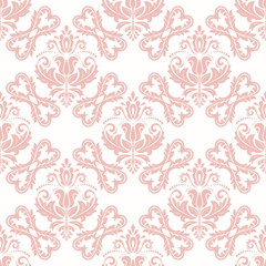 Orient vector classic pattern. Seamless abstract background with vintage pink elements. Orient background