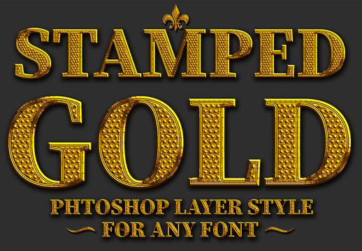 Stamped Gold Text Style