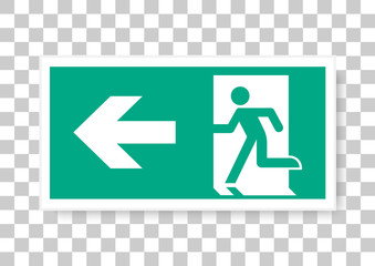 emergency escape sign. information banner