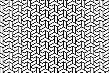 Geometric vector pattern with black and white lines. Geometric modern ornament. Seamless abstract background