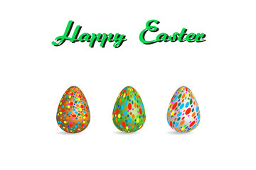 easter egg pattern paint color on white background Vector Illustration with copy space add text