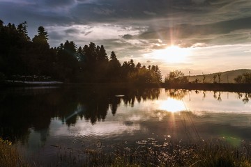 Fototapeta na wymiar sunset and reflections 
