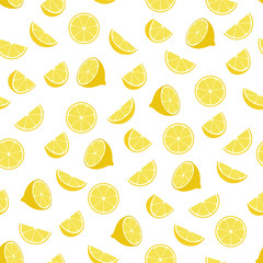 Seamless pattern of lemons. Vector illustration