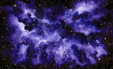 Watercolor Deep Purple Outer Space