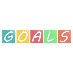 GOALS word on a colorful background