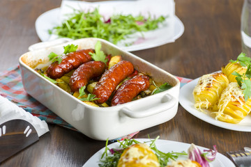 roasted sausage with potatoes