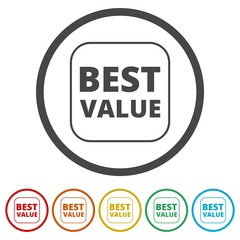 Best Value Button, Best value sign, 6 Colors Included
