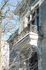 old house with balcony
